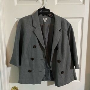 Women's Gray Double-Breasted Blazer